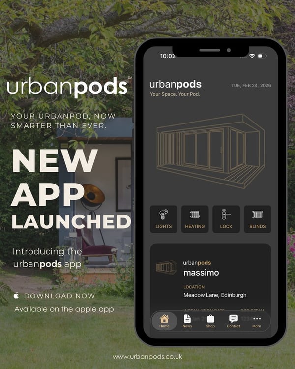 urbanpods redefines garden rooms with smart app integration