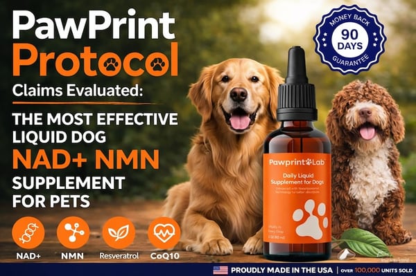 PawPrint Protocol Claims Evaluated The Most Effective Liquid Dog NAD+ NMN Supplement for Pets