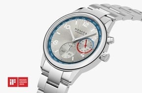 NOMOS Glashütte: NOMOS Glashütte gewinnt iF Design Award 2026 für Produktdesign / Club Sport neomatik Weltzeit silber überzeugt internationale Jury